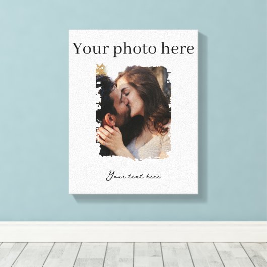 Aardig Koppel Aangepaste Foto Canvas Afdruk (Insitu (Houten vloer))