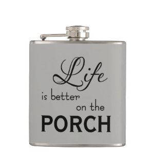aardig LEVEN IS BETER OP DE PORCH Heupfles