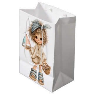 AARDIG MEISJE MET EEN ZOMERTHEMA MEDIUM CADEAUZAKJE