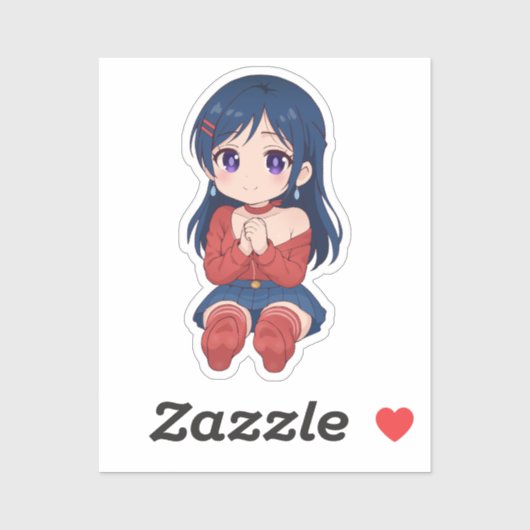 Aardig Mita Chibi Schattige Anime Sticker (Vel)