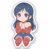 Aardig Mita Chibi Schattige Anime Sticker (Voorkant)