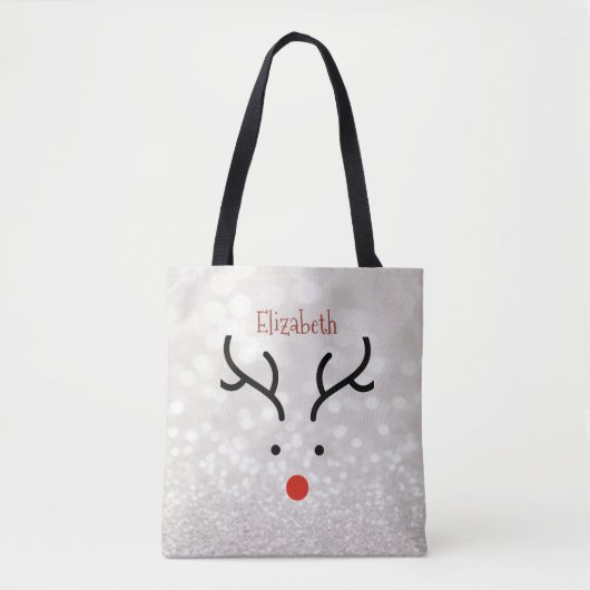 Aardig Rendiergezicht, Bokeh Tote Bag (Voorkant)