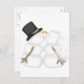 Aardig Sneeuwmannen Koppel dat Zoent Feestdagenkaart (Voorkant / Achterkant)