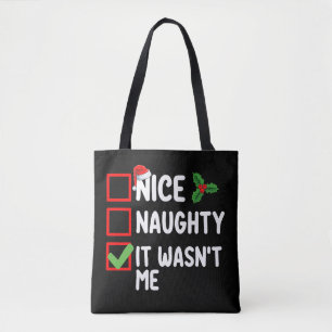 Aardig Stout Ik Was Het Niet Kerstlijst Familie Tote Bag