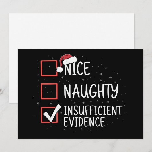 Aardig Stout Onvoldoende Bewijs Kerst Grappig Feestdagenkaart (Voorkant / Achterkant)
