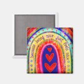 Aardig zijn voelt leuk schattig regenboog vriendel magneet (Voorkant / Achterkant)