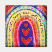 Aardig zijn voelt leuk schattig regenboog vriendel magneet (Voorkant)