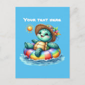 Aardige aanpasbare strand zeeschildpad briefkaart (Voorkant)