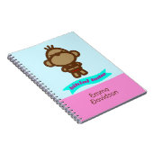 Aardige aap aangepaste naam notitieboek (Rechterzijde)