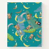 Aardige aap en bananen in boompatroon notitieboek (Achterkant)