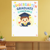 Aardige afgestudeerde kleuterschoolklas 2026 canvas afdruk (Insitu (Woonkamer))