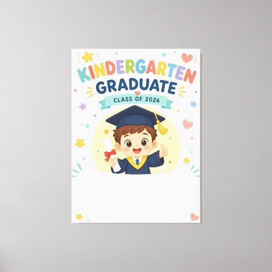 Aardige afgestudeerde kleuterschoolklas 2026 canvas afdruk (Voorkant)