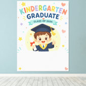 Aardige afgestudeerde kleuterschoolklas 2026 canvas afdruk (Insitu (Houten vloer))