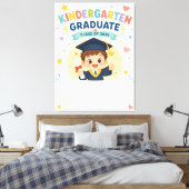 Aardige afgestudeerde kleuterschoolklas 2026 canvas afdruk (Insitu (Slaapkamer))