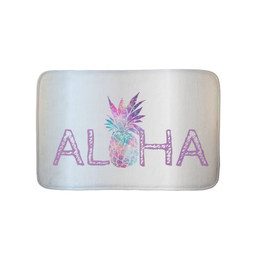 Aardige Aloha Hawaïaanse Ananas, Zilver Badmat (Voorkant)