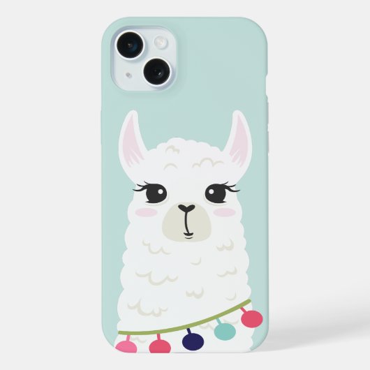 Aardige Alpaca Gezicht iPhone Hoesje (Achterkant)