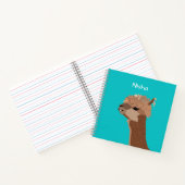 Aardige Alpaca Kinderen Naam Gepersonaliseerd Notitieboek (Binnen)
