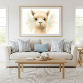Aardige Alpaca-waterverfportret Poster