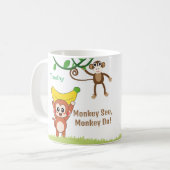 Aardige apen met grappige uitspraken Aangepaste na Koffiemok (Voorkant links)