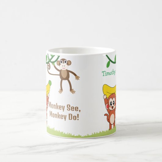 Aardige apen met grappige uitspraken Aangepaste na Koffiemok (Center)