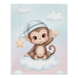 Aardige apenmuurposter voor de kinderkamer perfect poster