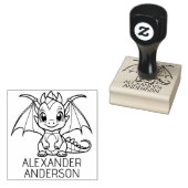 Aardige baby draak personaliseren rubberstempel (Gestempeld)