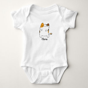 Aardige Baby Kawaii Kat Aangepaste Naam Romper