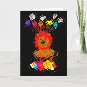 Aardige baby leeuw kunst ontwerp motief kaart