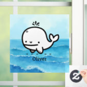 Aardige baby walvis - Kawaii-lijn kunst van zeedie Raamsticker (Huis)