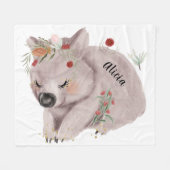 Aardige Baby Wombat Goud Spikkel Custom Fleece Deken (Voorkant (Horizontaal))