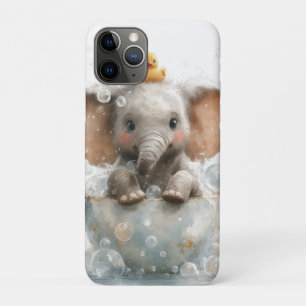 Aardige babyolifant in theekopje met rubber eend Case-Mate iPhone case