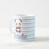 Aardige Babypanda Aangepaste Naam Koffiemok (Voorkant links)