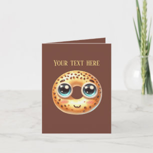 Aardige bakkerij verkoper bagel liefhebbers aanpas kaart
