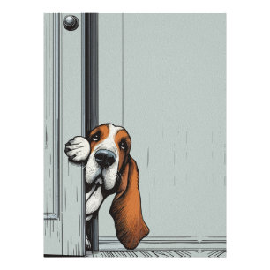 Aardige Basset Hound Hond Muurkunst Foto Afdruk