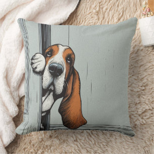 Aardige Basset Hound Hond Muurkunst Kussen