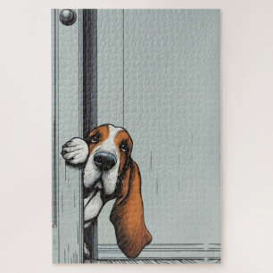 Aardige Basset Hound Hond Muurkunst Legpuzzel