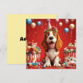 Aardige Beagle Hond Viering Verjaardag Kaart (Voorkant / Achterkant)