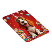 Aardige Beagle Hond Viering Verjaardag Magneet (Rechterzijde)
