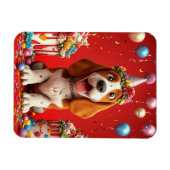 Aardige Beagle Hond Viering Verjaardag Magneet (Horizontaal)