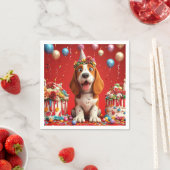 Aardige Beagle Hond Viering Verjaardag Servet (Insitu)