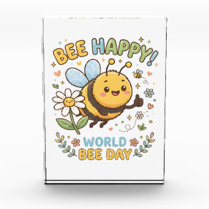 Aardige "Bee Happy!" Illustratie voor World Bee D Fotoblokken
