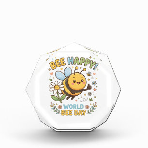 Aardige "Bee Happy!" Illustratie voor World Bee D Fotoblokken