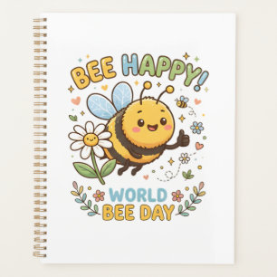 Aardige "Bee Happy!" Illustratie voor World Bee D Planner