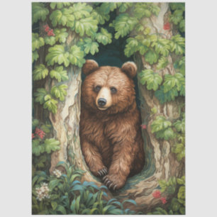 Aardige Beer in de Bos Decoupage Tissuepapier