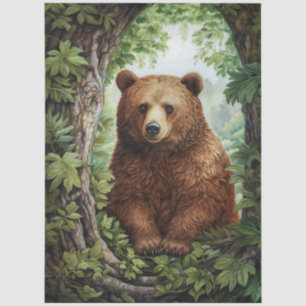 Aardige Beer in de Bos Decoupage Tissuepapier