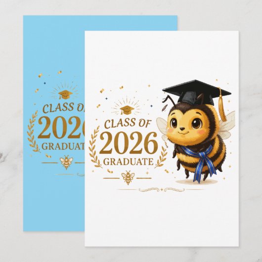 Aardige Bij Afgestudeerde Klas van 2026. Kaart (Voorkant / Achterkant)