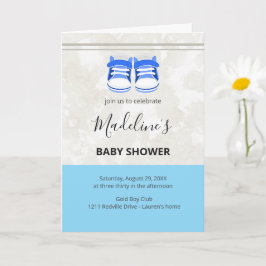 Aardige Blauwe Baby Shower Uitnodiging – Aanpasbaa