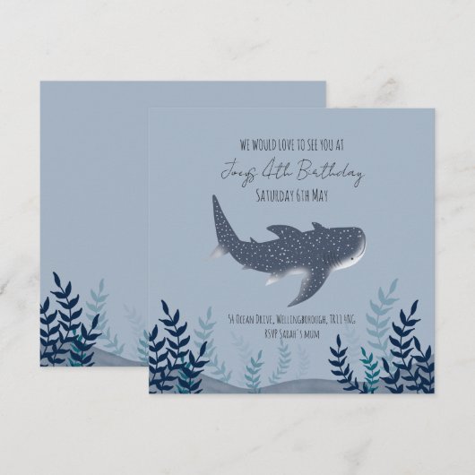 Aardige Blauwe Onder de Zee Walvishaak Naam Kaart (Voorkant / Achterkant)