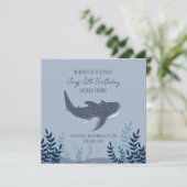 Aardige Blauwe Onder de Zee Walvishaak Naam Kaart (Staand voorkant)