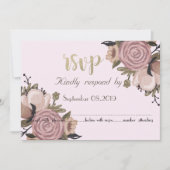 Aardige bloem, glitters RSVP Kaart (Voorkant)